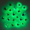 Yousheng Halloween Spider Bat Sticker Set with LED Lights Spooky Atmosphere Enhancer Indoor Outdoor Decorations