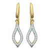 [L4691] - 'Sissi' Gold Plated Earrings In White Gold - 32x7 Mm