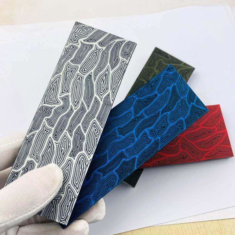 5 Colors 130X45X5MM Damascus Pattern Knife Tools Handle Scale DIY Making G10 Composite Material Material Board Plate