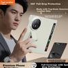 Pipike 360 Новый Улучшенный Полностью 360° Двухосевой Защитный Браслет Настоящая Кожаная Флип-Крышка для Honor Magic V5, Продвинутая Серая Защитная Крышка