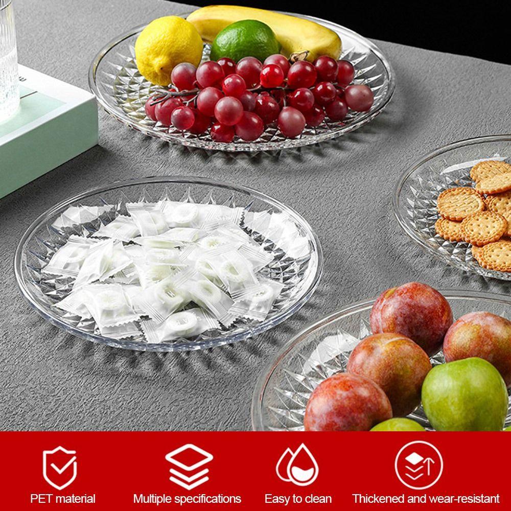 Acrylic Fruit Plate Round Fruit Dessert Salad Tray New Dinner Plate