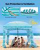 VEVOR Beach Cabana, 1.83 x 1.83 m Beach Canopy with Side Wall, UPF 50+ Protection Easy Setup Cabana Tent with Sand Pockets
