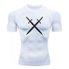 Men's Breathable Compression Athletic T-shirt, Crossed Medie