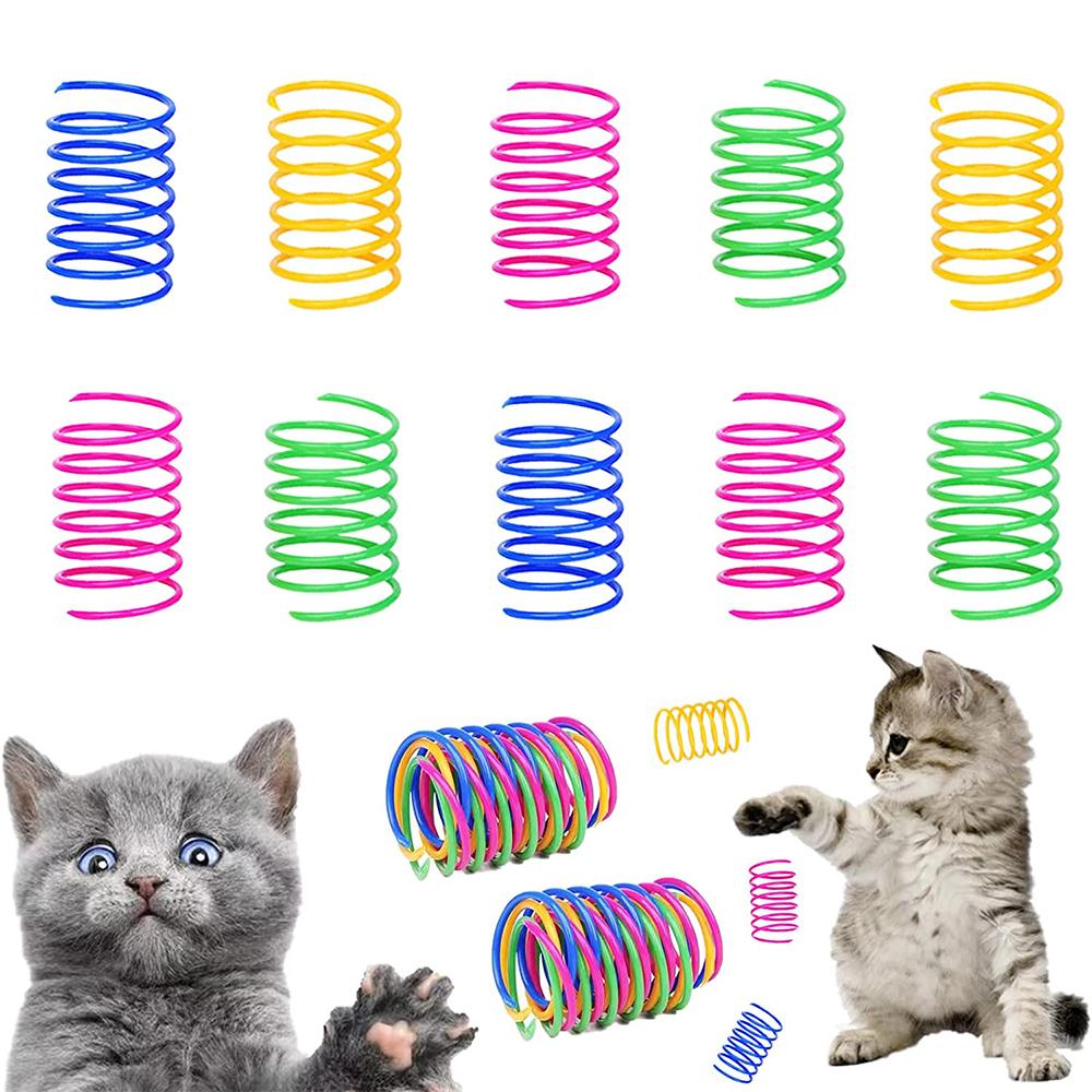 New Cat Spring Toy Plastic Reusable Interactive Cat Toys To Kill Time and Keep Fit