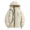 Winter Cotton Jacket Men's Color Blocked Plus Size Couple Hooded Jacket Outdoor Sports Cotton Jacket