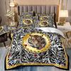 Duvet Cover Set 3D Luxury Style Printed Bedding Quilt Cover Set 3 Pieces Soft Microfiber Bedding Quilt Cover with Zipper