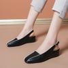 Women's Casual Closed Square Toe Block Low Heels Dressy Shoes Slip On Work Pumps Summer Chunky Heeled Slingback Backless Loafer Sandals for Women