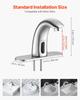 Touchless Bathroom Sink Faucet, Automatic Motion Sensor Restroom Toilet Faucet with Hole Cover Plate, Battery Operated,Adjustable Temp for 9.5 mm Pipe