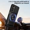 Case For Samsung Galaxy A24 Magnetic Ring Stand Push Window Case Full Lens Protection Shockproof Cover