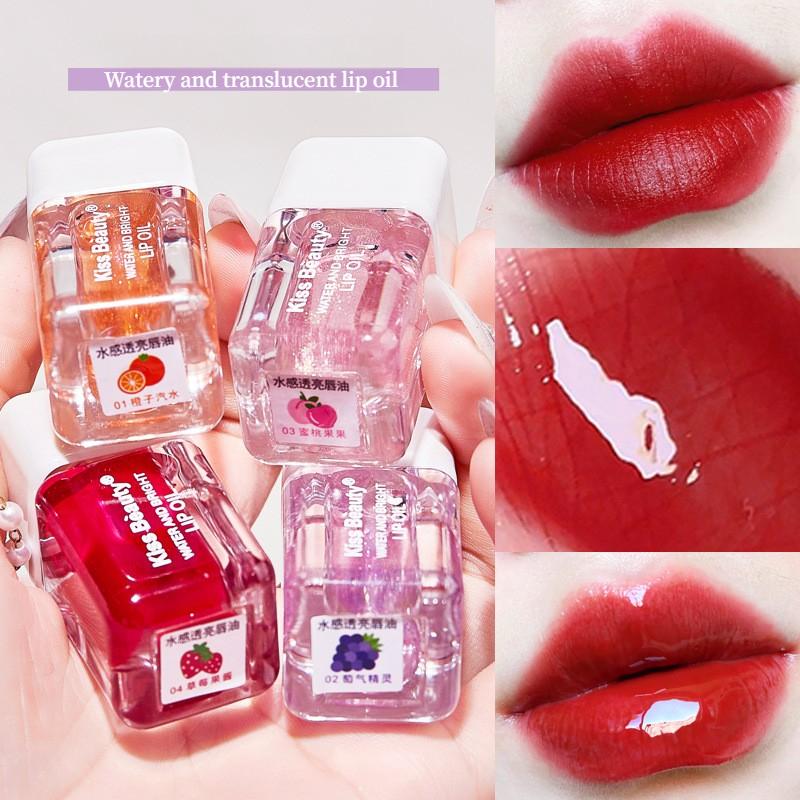 Изменение температуры воды Прозрачный яркий блеск для губ Звуковой сигнал Увлажняющий водостойкий блеск для губ Перламутровый блестящий зеркальный блеск для губ