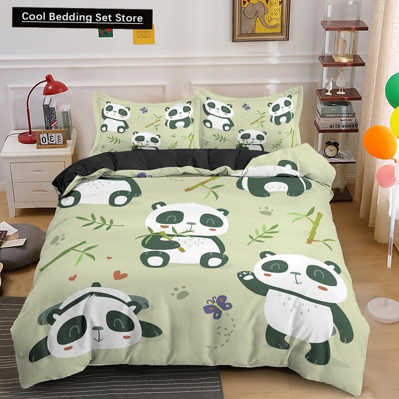 Комплект постельного белья с рисунком панды в 3D, милые напечатанные животные, пододеяльники, комплекты односпальных постельного белья размера «queen-size», одежда для взрослых и детей, подарки