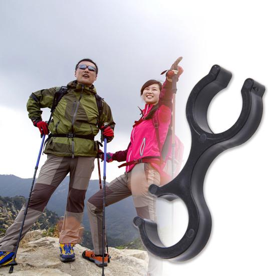 4 шт. пряжка для треккинговой палки, 8 символов, нескользящее отверстие, прочная несущая нагрузка для треккинговой палки, двойная кольцевая пряжка, уличные поставки