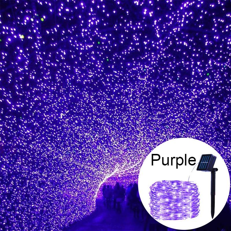 Outdoor Solar LED Copper Wire String Lights 8 Modes Waterproof Garden Patio Christmas Decoration Garland