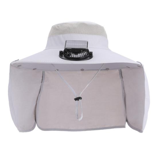 Широкополая шляпа от солнца с солнечным вентилятором для мужчин и женщин, панама с защитой от ультрафиолета и клапаном на затылке для рыбалки, пешего туризма, пляжа, садоводства