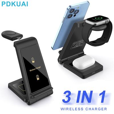 3-в-1 Беспроводное зарядное устройство для iPhone 14 13 12 11 8 X Xr Xs Samsung S22 S21 Быстрая зарядная станция для Samsung Watch Зарядная станция