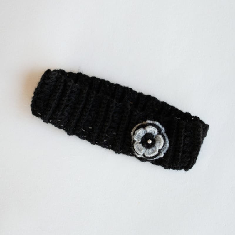 MERRYMOTIVE Шерстяная пушистая повязка на голову с цветком и согреватель для ушей