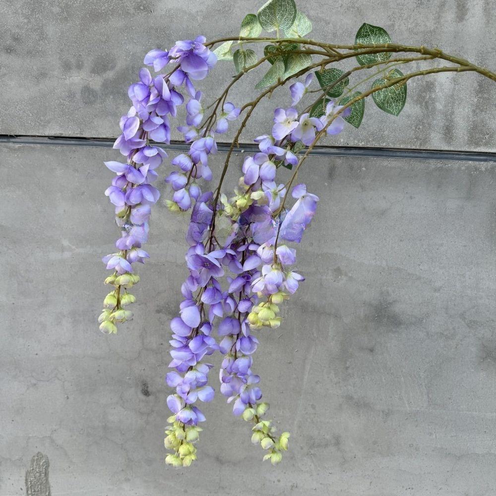 6 Forks Artificial Wisteria Flowers Purple Fake Flower String Wedding Decoration