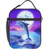 Dolphin Thermal Lunch Box Insulated Lunch Bags for Women/Men/Girls/Boys Detachable Handle Lunch Box Meal Tote Bag