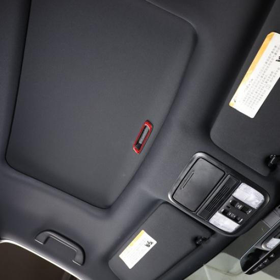 Red Carbon Fiber Car Sunroof Handle Cover Stickers For Honda Pilot 17-23