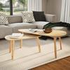 Coffee Table Set, 2 Pcs, Brown, Solid Pine Wood