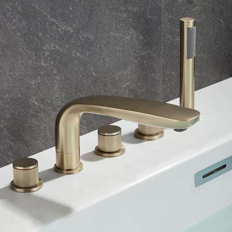 TLXT Deck-Mounted Bathtub Faucet with Dual Outlet