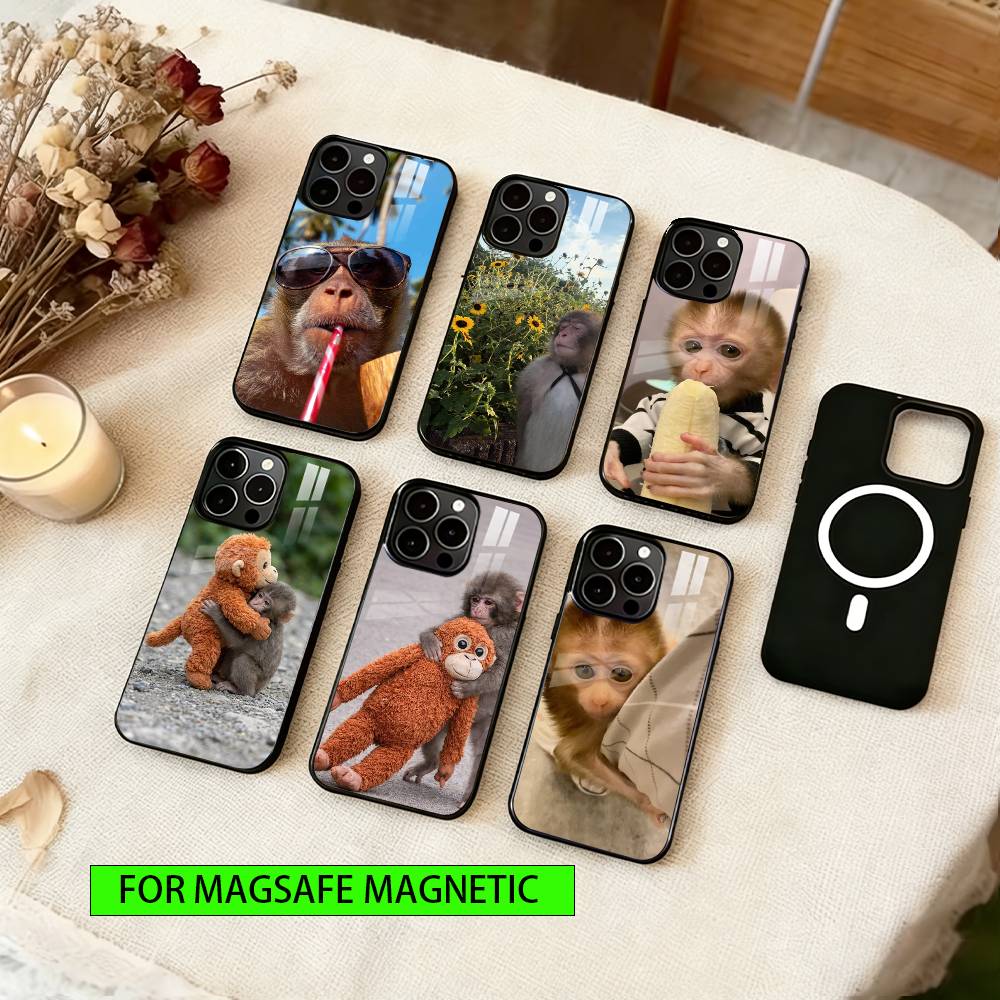 little monkey Phone Case For iPhone17,16,15,14,13,12,11 Plus,Pro Magnetic For Magsafe Wireless Charging