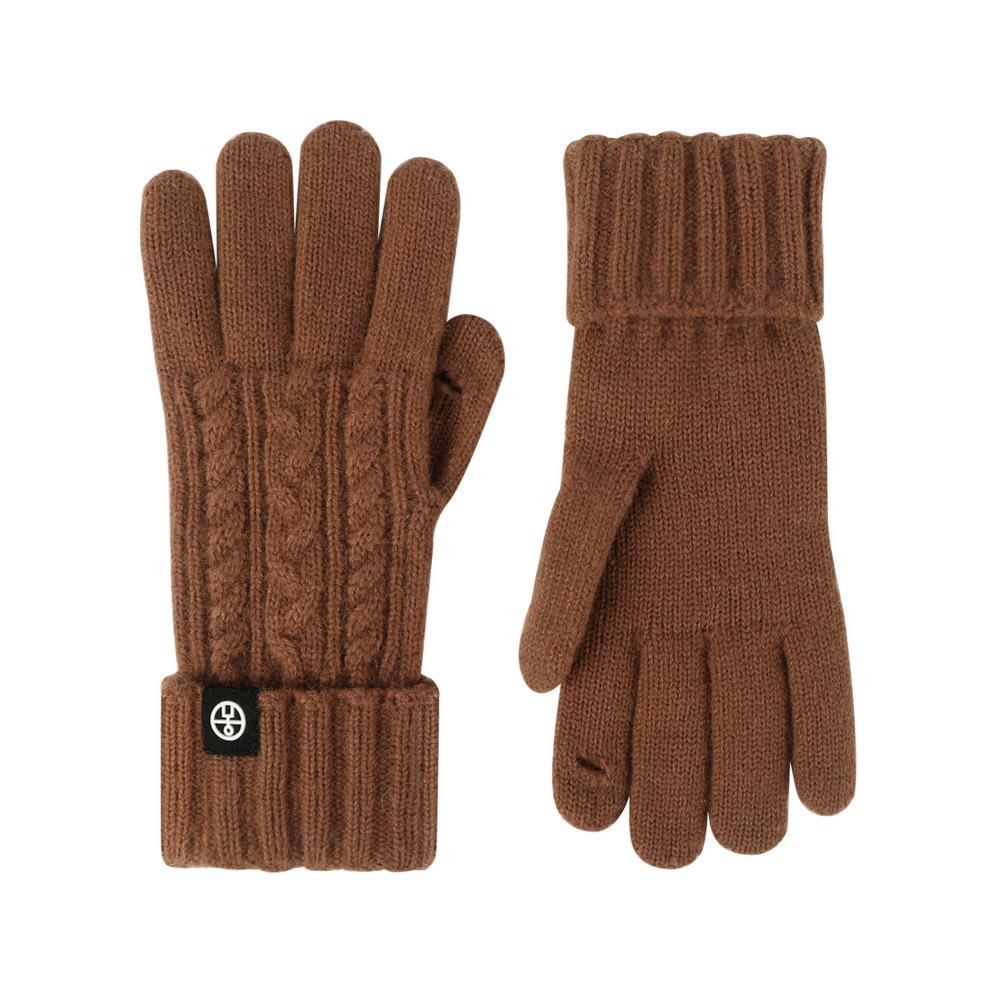 Knitted gloves winter outdoor riding gloves cold-proof wool blended European and American thickened extended warm gloves