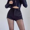 Sexy Shorts Women Winter Fashion New Irregular High Waist Solid Slim Wrap Hip Shorts Pockets Streetwear Female Casual