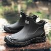 Fashion Men's Rain Boots Outdoor Casual Men Ankle Hiking Fishing Water Shoes Waterproof Work Boot Personality Non-slip Male Footwear