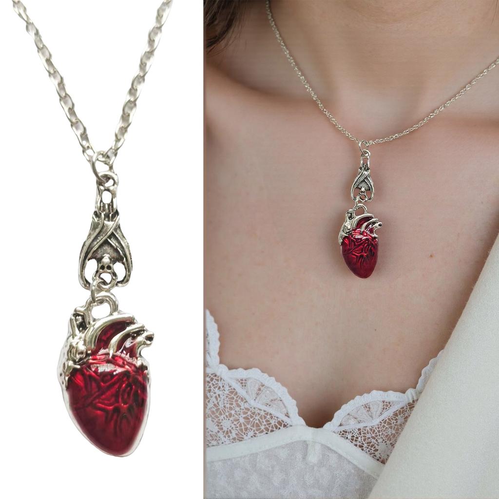 Ожерелье Anatomy Heart с элегантными кристаллами для модных женщин, ищущих уникальные и страстные готические ювелирные аксессуары