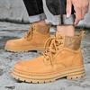 Новые Высококачественные Мужские Модные Короткие Ботинки Осень-Зима 2024 Пара Толстая Подошва Высокий Верх Зимние Ботинки Уличная Спортивная Повседневная Обувь