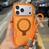 Роскошный матовый противоударный чехол с магнитной зарядкой Ott для iPhone Air 17 16 15 14 Plus Pro Max из TPU+PC с подставкой и ремешком для руки