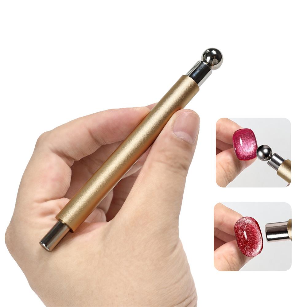 2 In 1 Nail Cat Eye Magnet And Super Strong Magnetic Ball Purple Pink Aluminum Anti-Mistouch Salon Home Manicure DIY Nail Tool
