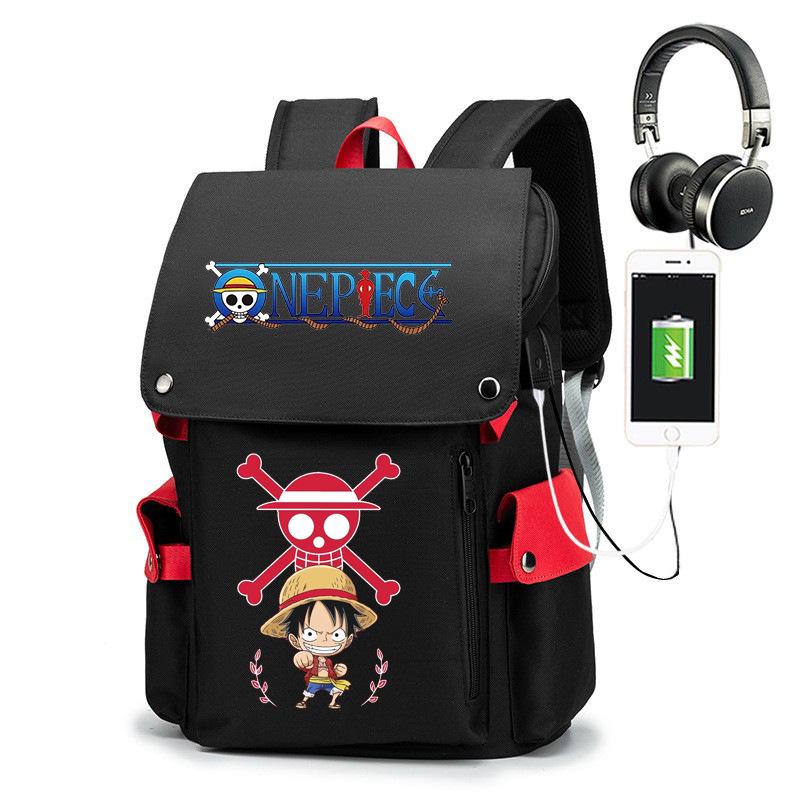 Аниме-рюкзак One Piece Luffy: Большая вместимость для мальчиков и студентов (От начальной до средней школы), Корейский стиль