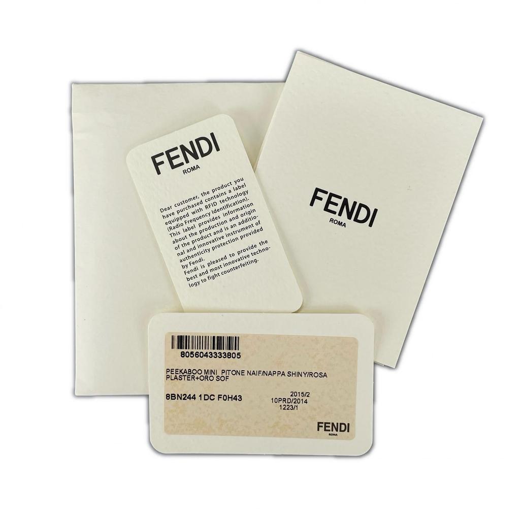 FENDI Peekaboo mini 8BN244 Python Handbag beige Women 2WAY used