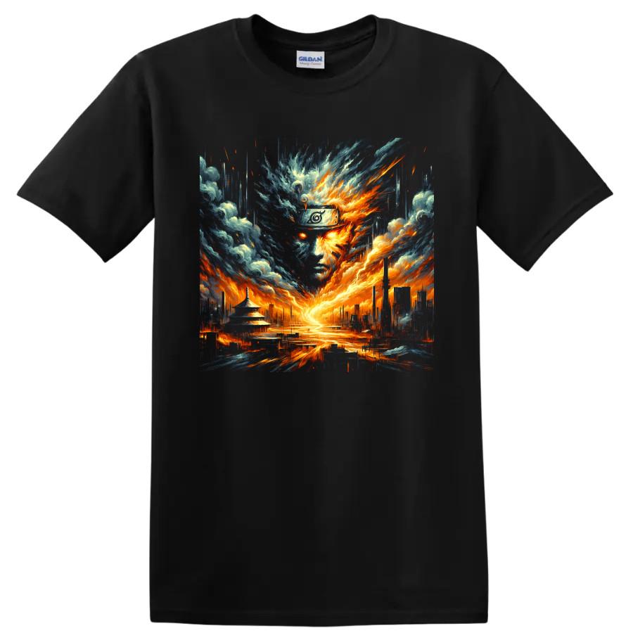 Uzumaki Anime T Shirt Fire City Storm Graphic Art Tee Gift for All Fans