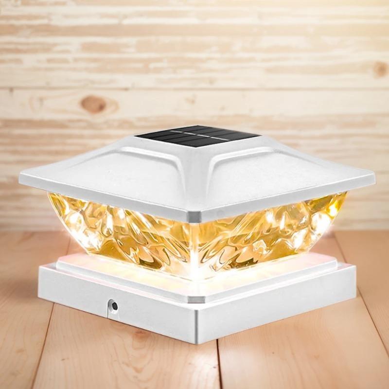 Уличные солнечные фонари для столбов, палубные фонари на солнечных батареях для столбов в садовом декоре, 2-режимный яркий солнечный фонарь для столбов