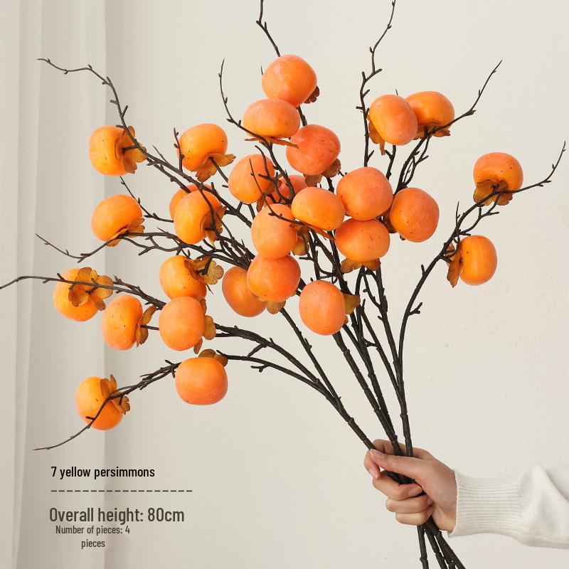 Bionic Dried Flowers: New Year Artificial Persimmon Bouquet, Living Room Decoration & Ornaments
