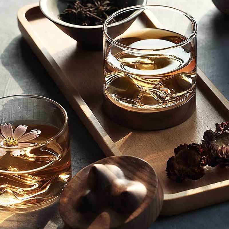 Kitchen Whisky Glass Mountain Wooden transparent glass whisky cup Vodka Bar Club Bogato | Beer Cups