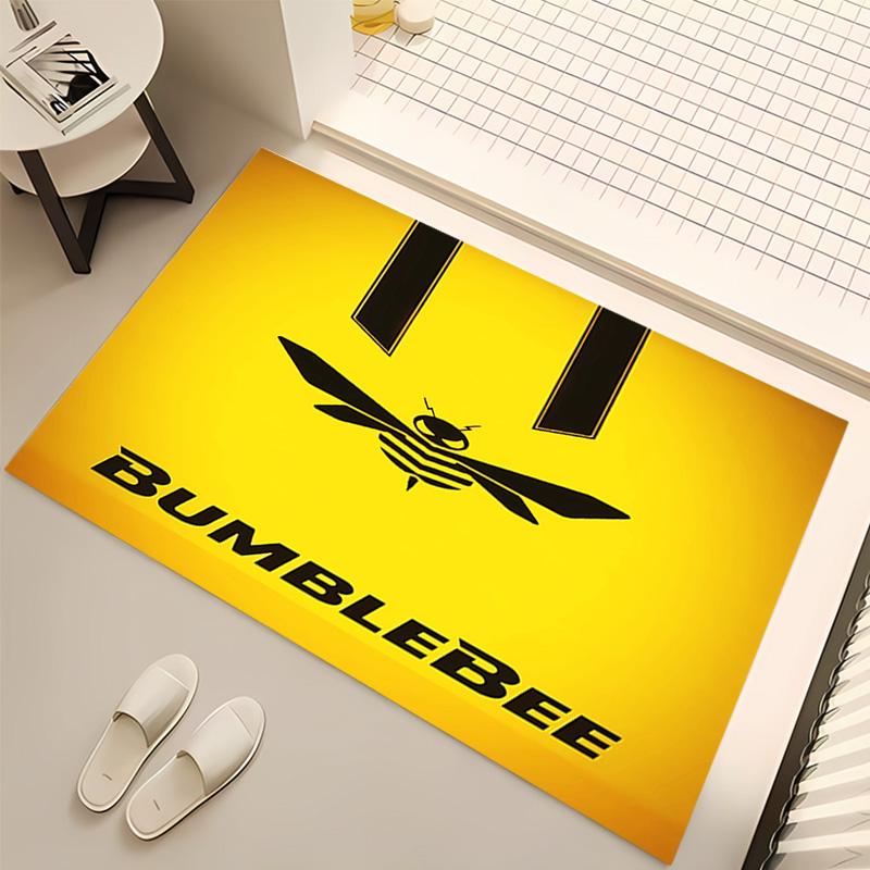 1pc Bumblebee Print Area Rug - Soft, Washable Non-Slip Indoor Mat, Living Room, Home Office Decorative Rug,Office Decorative