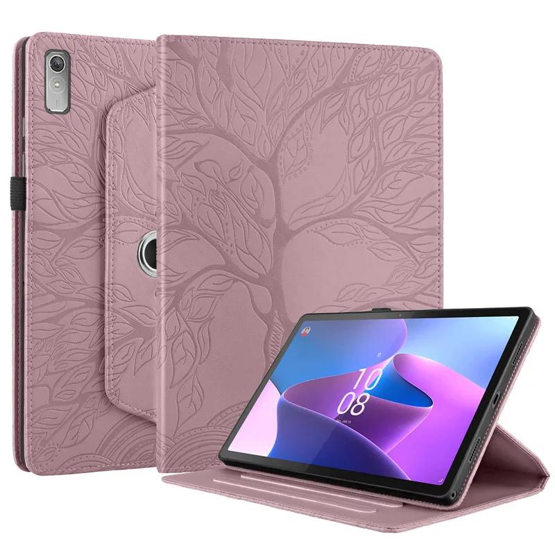 Чехол для Lenovo Tab P11 Gen 2 Gen2 11.5" с тиснением, 360° вращающейся подставкой, чехол-подставка для планшета Lenovo Tab P11 2-го поколения Tb350fu Tb350xu