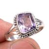 Natural Pink Amethyst Gemstone 925 Solid Sterling Silver Jewelry Ring S.8 Q7h33