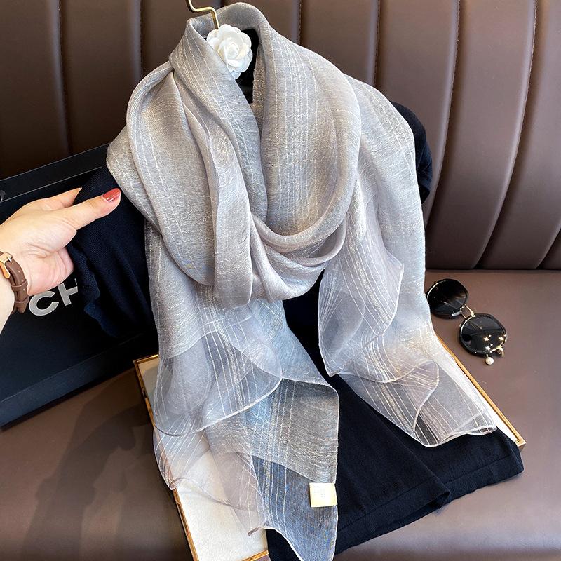 Роскошный весенне-летний шелковый шарф, женский шаль, женские платки-хиджабы, клетчатые женские тонкие банданы из пашмины, повязка на голову