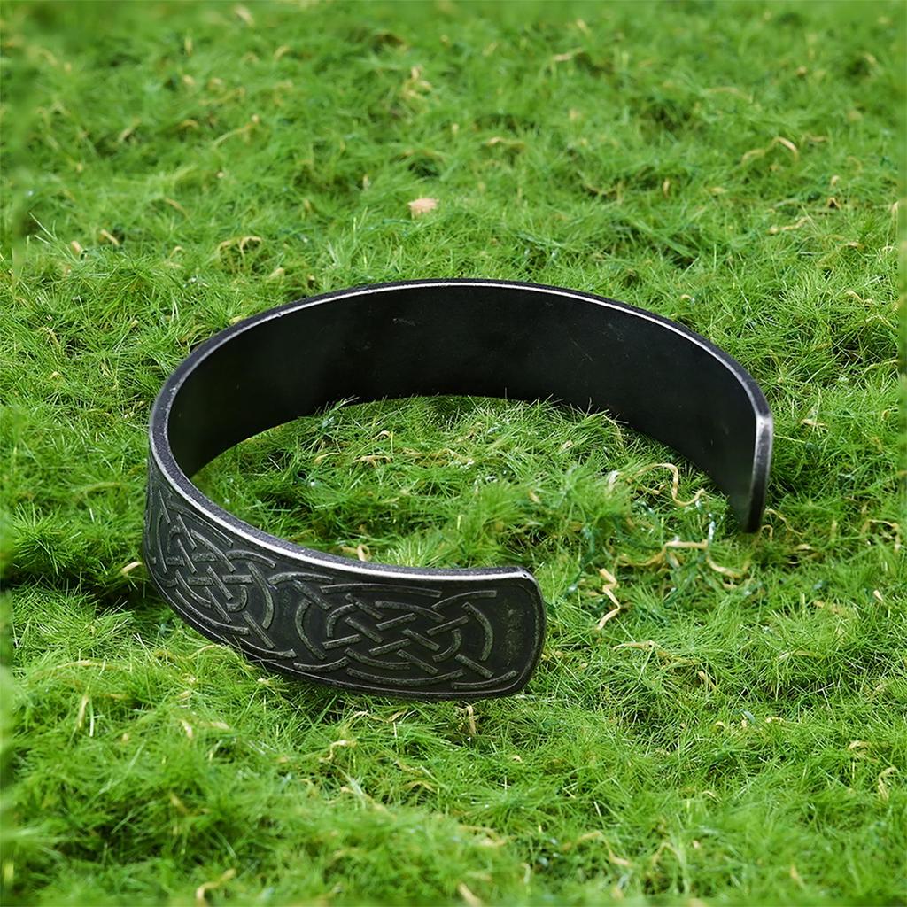 Браслет с рунами викингов и кельтским узором из нержавеющей стали - Ретро и модное украшение