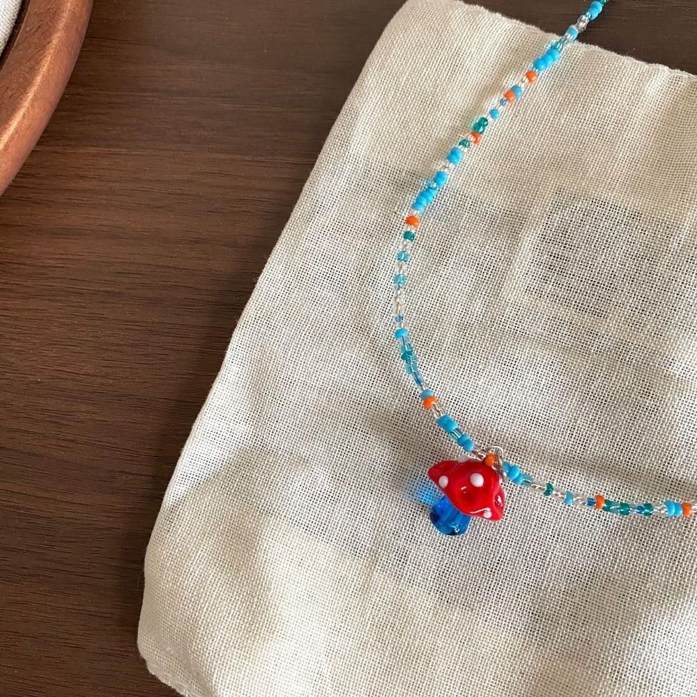 Various Fruit Pendant Necklace Rice Beads Pear Necklace Cute Persimmon Jewelry  Gift