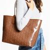 Michael Kors Винтажная сумка-тоут большого объема с принтом логотипа Женские сумки-тоут Карамельно-коричневая 35H1T2JT3C-LUGGAGE