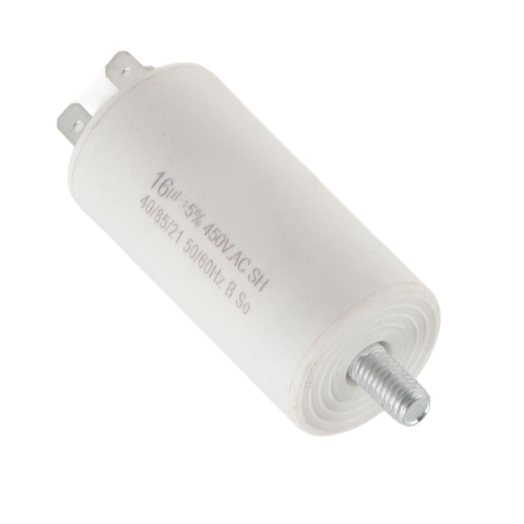 Пусковой конденсатор CBB60 Цилиндрический конденсатор для двигателя с двойным выводом для стиральной машины, бытовой техники 450 В 16 мкФ
