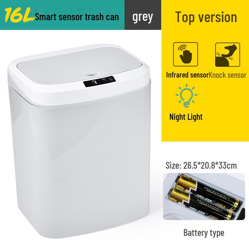 Бесшумное сенсорное мусорное ведро с крышкой для гостиной, спальни, ванной комнаты, кухни