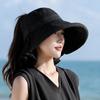 Summer Hat Women Butterfly Printing Big Brim Outdoor Sunscreen Uv Protection Foldable Empty Top Sun Hat Female Travel Beach