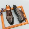 Fashion Retro Men Brock Leather Shoes Luxurious Men Comfortable Breathable Patchwork Fashionable Leather Shoes Social Shoes Sizes 38-46